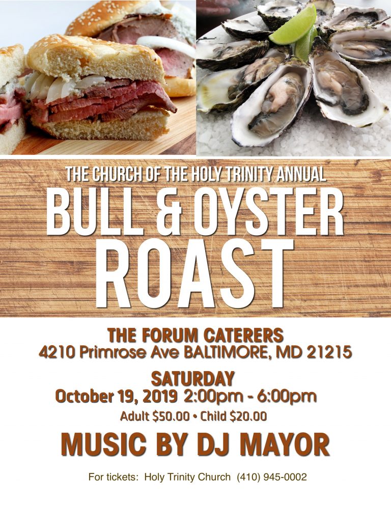 ANNUAL BULL & OYSTER ROAST 2019 Holy Trinity Episcopal