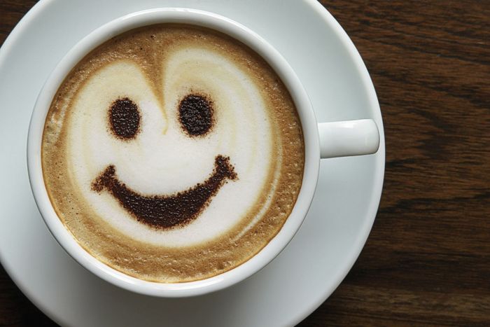 Coffee hour smile