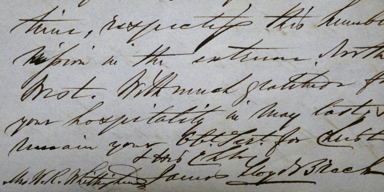From the Archives: James Lloyd Breck’s Letter to Mrs. Whittingham